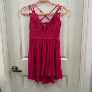 Hot pink western styled dress. Worn once.